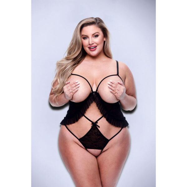 trykot Baci Lingerie Peek-a-boo Czarny Queen size - obrazek 2