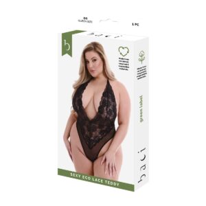 Zestaw bielizny Baci Lingerie Eco Lace Teddy Czarny (Queen)