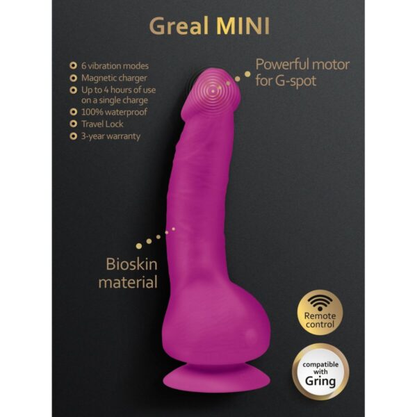 Dildo Gvibe Greal Mini Fuksja - obrazek 3