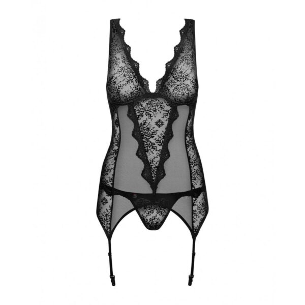 Gorset Obsessive Emperita Czarny S/M - obrazek 6