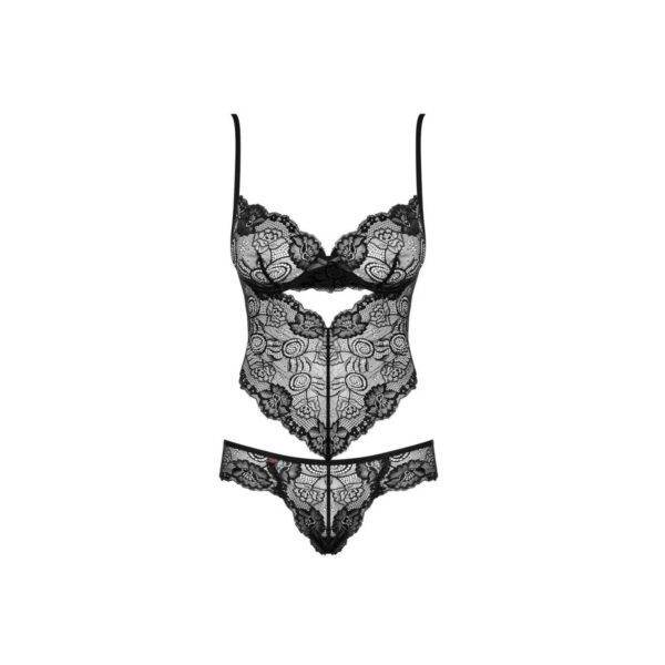 Koronkowe Body Alluria Obsessive 12844 Czarny L/XL - obrazek 2