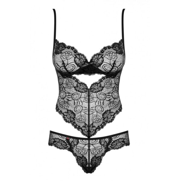Koronkowe Body Alluria Obsessive 12844 Czarny L/XL - obrazek 3