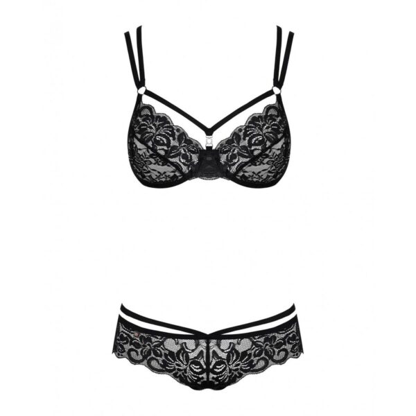 Zestaw bielizny Obsessive 860 Czarny S/M - obrazek 2