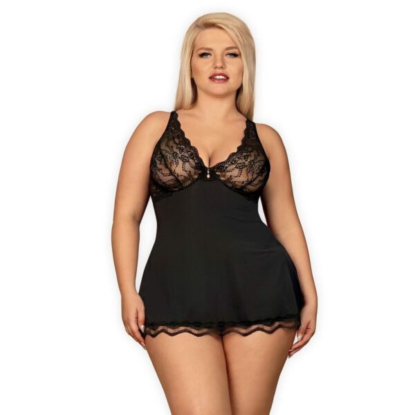 Babydoll Obsessive Luvae Czarny XXL/XXXL - obrazek 5