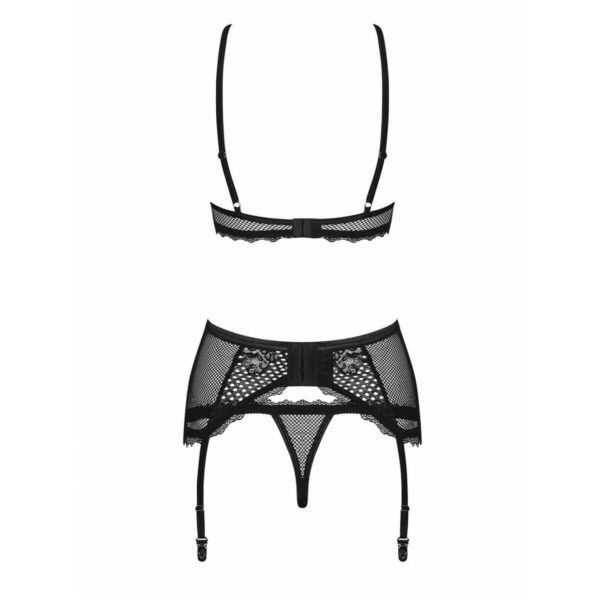 Zestaw bielizny Obsessive Basitta Czarny S/M - obrazek 5