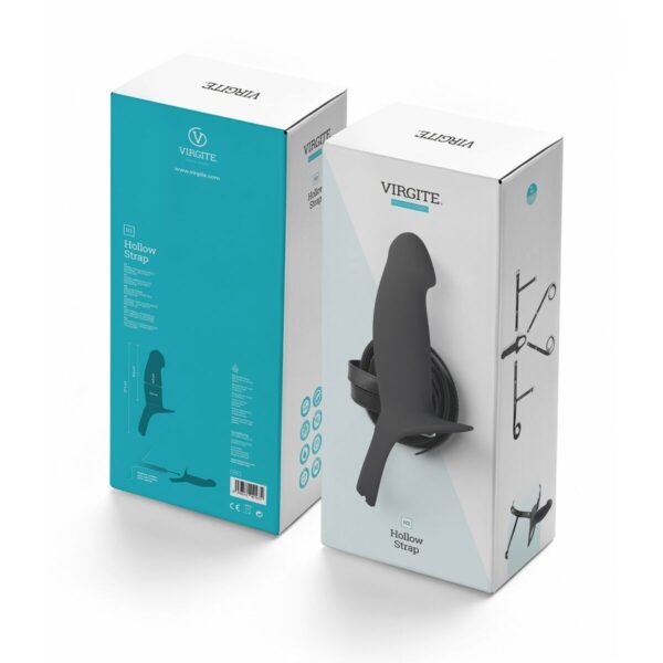 Dildo Strap-On Virgite Czarny L - obrazek 4