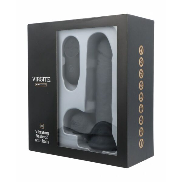 Realistyczne dildo Virgite R12 Czarny 14,4 cm - obrazek 4
