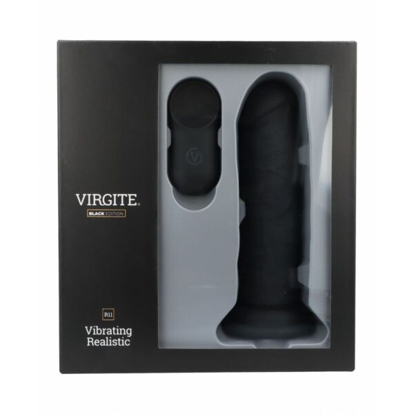 Realistyczne dildo Virgite R11 Czarny 14,4 cm - obrazek 3