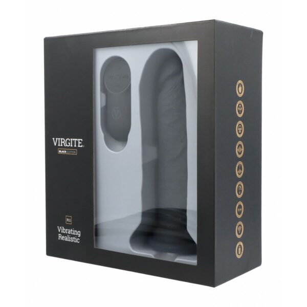 Realistyczne dildo Virgite R11 Czarny 14,4 cm - obrazek 4