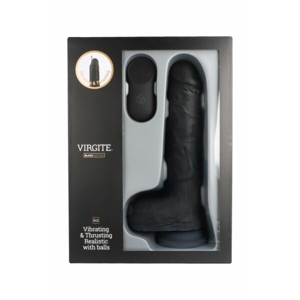 Realistyczne dildo Virgite R13 Czarny 20 cm - obrazek 2
