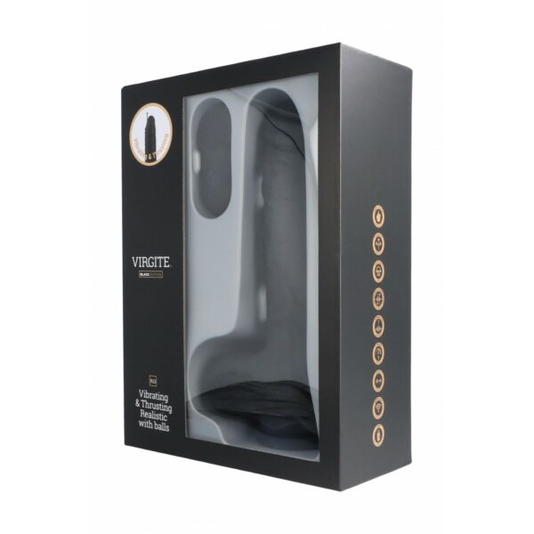Realistyczne dildo Virgite R13 Czarny 20 cm - obrazek 3