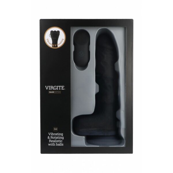 Realistyczne dildo Virgite R10 Czarny 21 cm - obrazek 2
