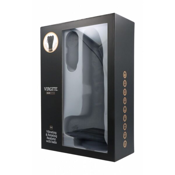 Realistyczne dildo Virgite R10 Czarny 21 cm - obrazek 3
