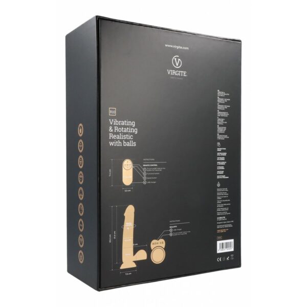 Realistyczne dildo Virgite R10 Czarny 21 cm - obrazek 4