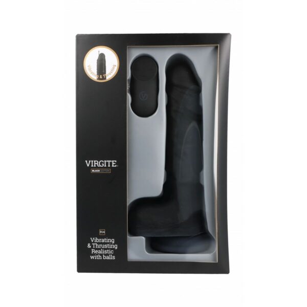 Realistyczne dildo Virgite R14 Czarny 23 cm - obrazek 2