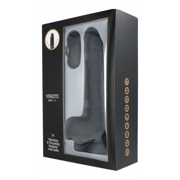 Realistyczne dildo Virgite R14 Czarny 23 cm - obrazek 3