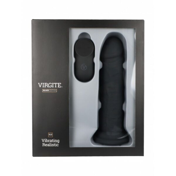 Realistyczne dildo Virgite R15 Czarny 16,5 cm - obrazek 2
