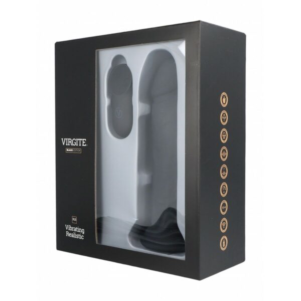 Realistyczne dildo Virgite R15 Czarny 16,5 cm - obrazek 3