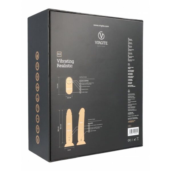 Realistyczne dildo Virgite R15 Czarny 16,5 cm - obrazek 4