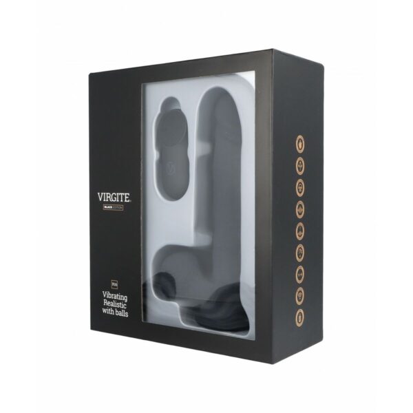 Realistyczne dildo Virgite R16 Czarny 16 cm - obrazek 3