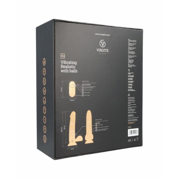 Realistyczne dildo Virgite R16 Czarny 16 cm - obrazek 4