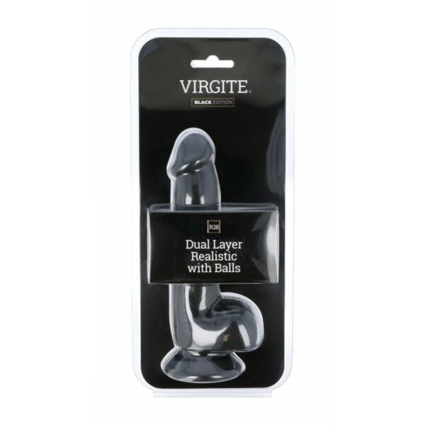 Realistyczne dildo Virgite R28 Czarny 20 cm - obrazek 2