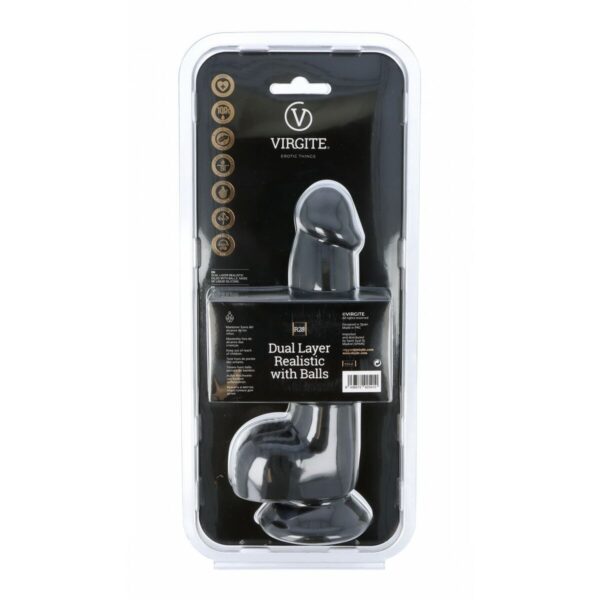 Realistyczne dildo Virgite R28 Czarny 20 cm - obrazek 3