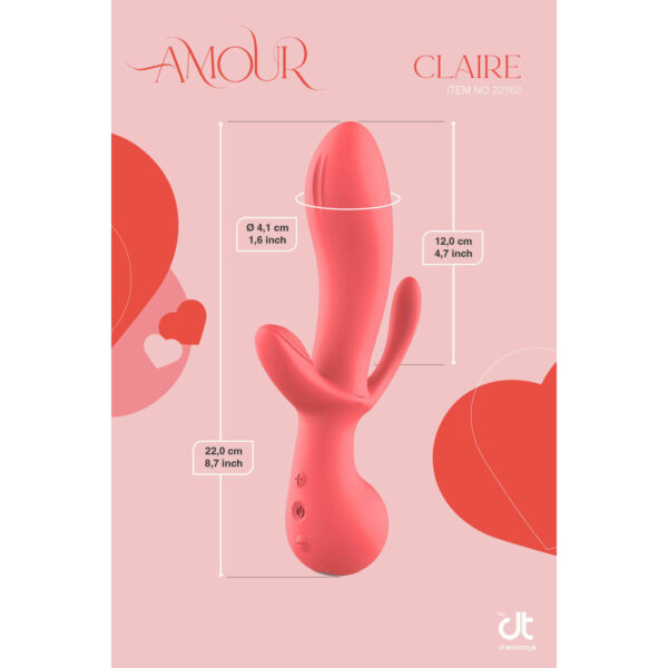 Klasyczny wibrator Dream Toys Amour Triple Pleasure Różowy - obrazek 5