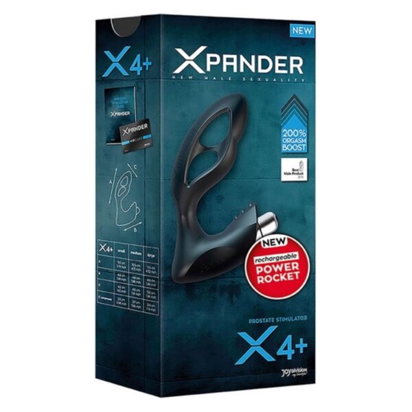 Czarny silikonowy masażer prostaty Xpander X4 Joydivision X 4+ (9,5 cm) Czarny - obrazek 3